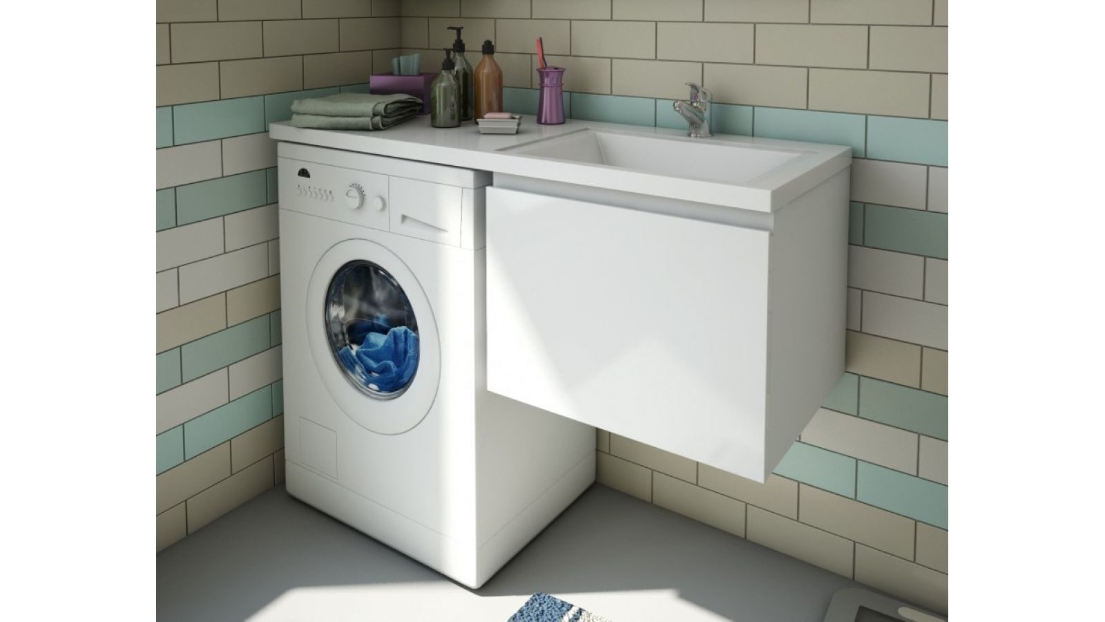 столешница для стиральной машины в ванной без раковины напольные