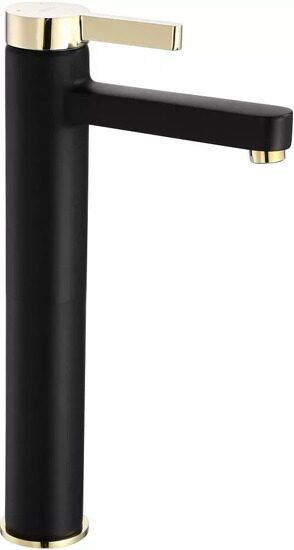 Смеситель для раковины высокий REA POLO REA-B9978 Black mat/GOLD