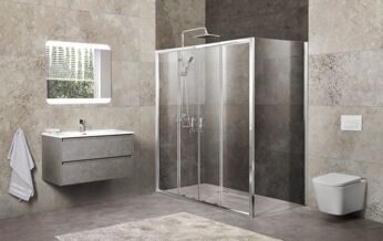 Душевой уголок BELBAGNO UNIQUE-AH-21-150/180-90-P-Cr